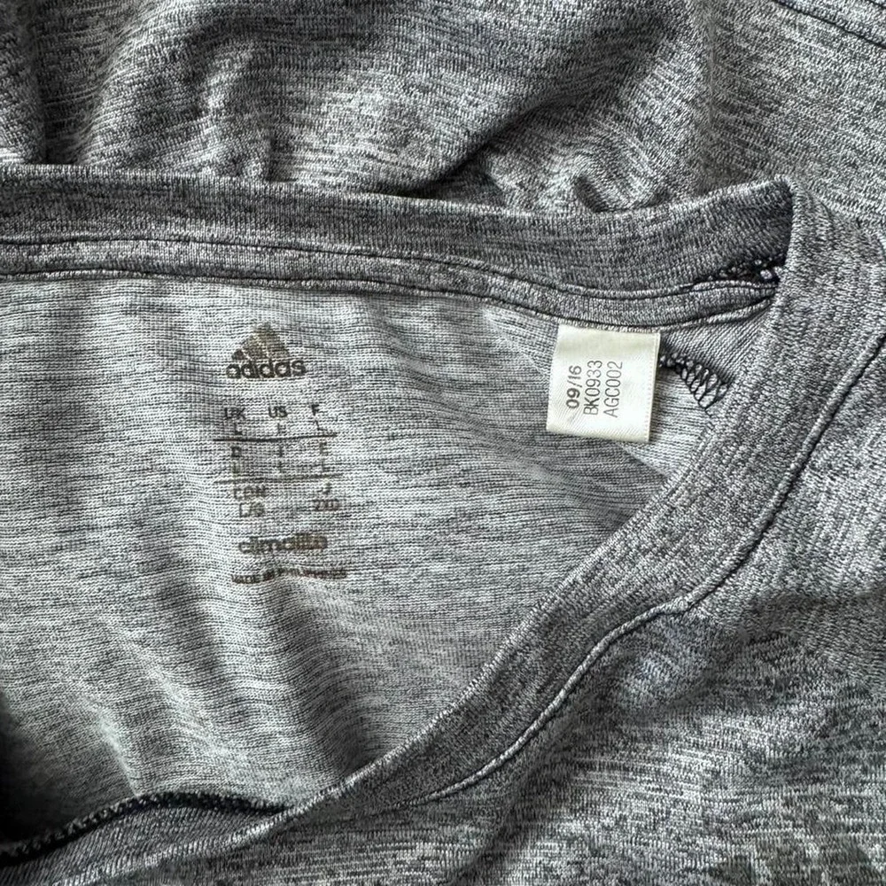ADIDAS Climalite Training Shirt Mens Large Grey Heathered Athletic Tee BK0933